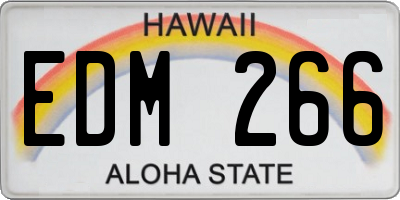HI license plate EDM266