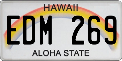 HI license plate EDM269