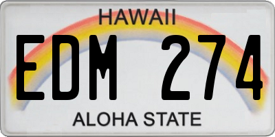HI license plate EDM274