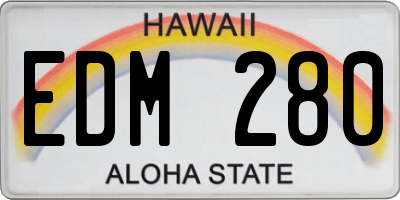 HI license plate EDM280