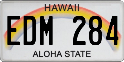 HI license plate EDM284