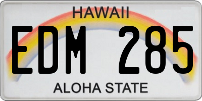 HI license plate EDM285