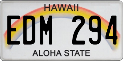 HI license plate EDM294