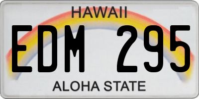 HI license plate EDM295