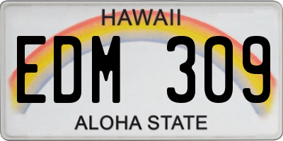 HI license plate EDM309