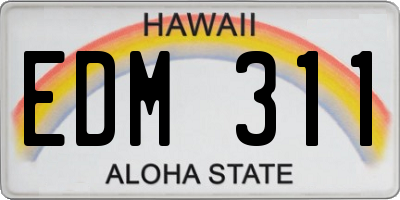 HI license plate EDM311