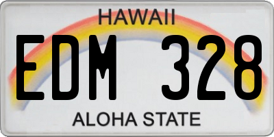 HI license plate EDM328