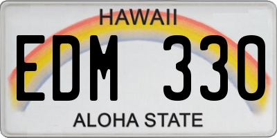 HI license plate EDM330