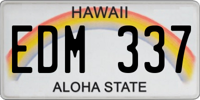 HI license plate EDM337
