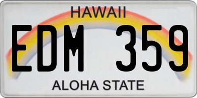 HI license plate EDM359