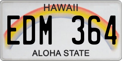 HI license plate EDM364