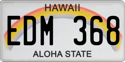 HI license plate EDM368