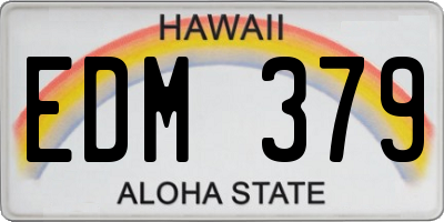 HI license plate EDM379