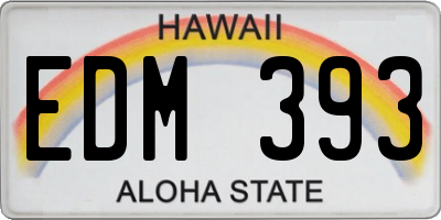 HI license plate EDM393