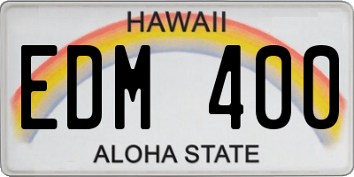 HI license plate EDM400