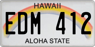 HI license plate EDM412