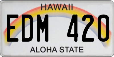 HI license plate EDM420