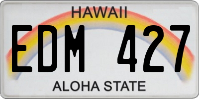 HI license plate EDM427