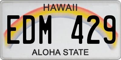 HI license plate EDM429