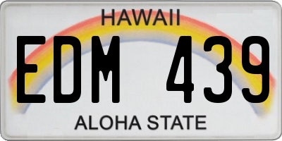 HI license plate EDM439