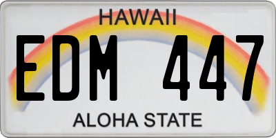 HI license plate EDM447