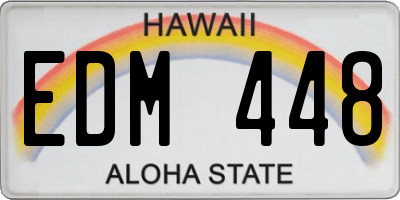 HI license plate EDM448