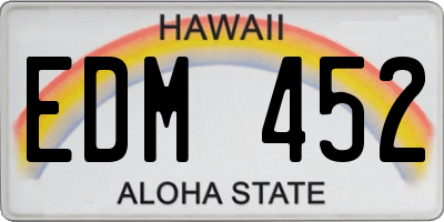 HI license plate EDM452