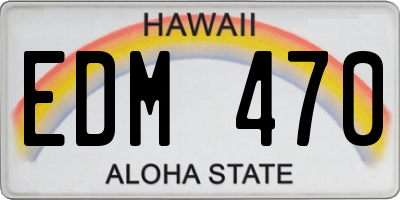 HI license plate EDM470