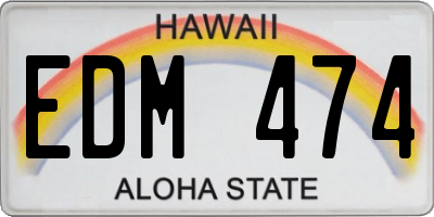 HI license plate EDM474