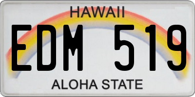 HI license plate EDM519