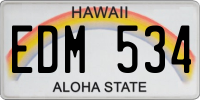 HI license plate EDM534