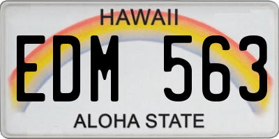 HI license plate EDM563