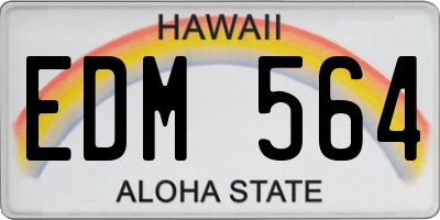 HI license plate EDM564