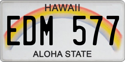HI license plate EDM577