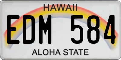 HI license plate EDM584