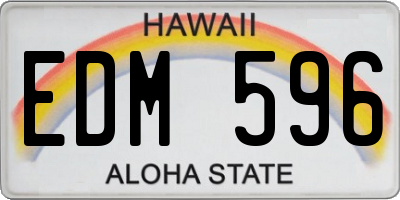 HI license plate EDM596