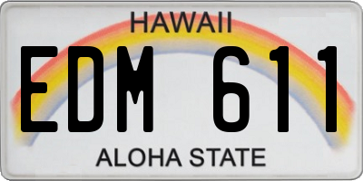 HI license plate EDM611
