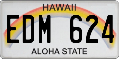 HI license plate EDM624