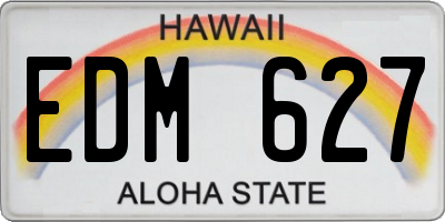 HI license plate EDM627