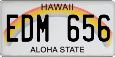 HI license plate EDM656