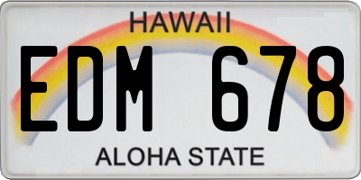 HI license plate EDM678