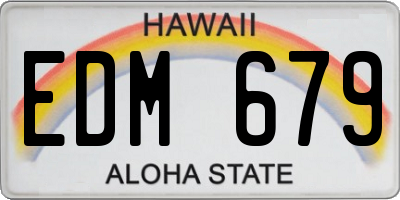 HI license plate EDM679