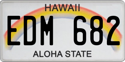 HI license plate EDM682