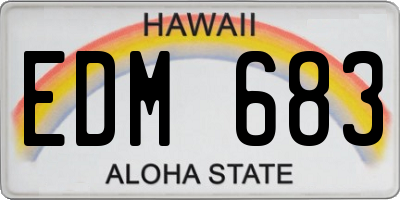 HI license plate EDM683
