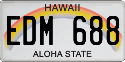 HI license plate EDM688