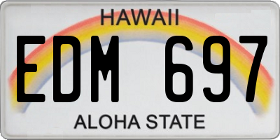HI license plate EDM697