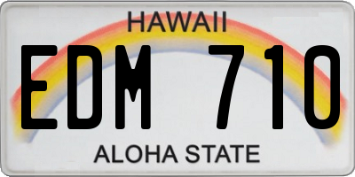 HI license plate EDM710