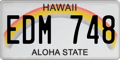 HI license plate EDM748