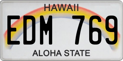 HI license plate EDM769