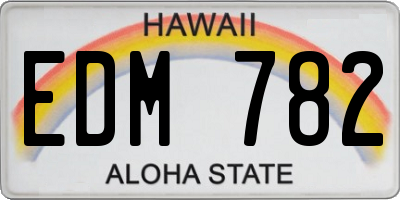 HI license plate EDM782